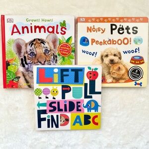 Noisy Animals, Peekaboo, Flip Children’s Book Lot